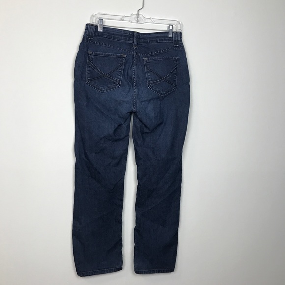 NYDJ 6 PETITE dark wash jeans straight leg - Picture 4 of 8